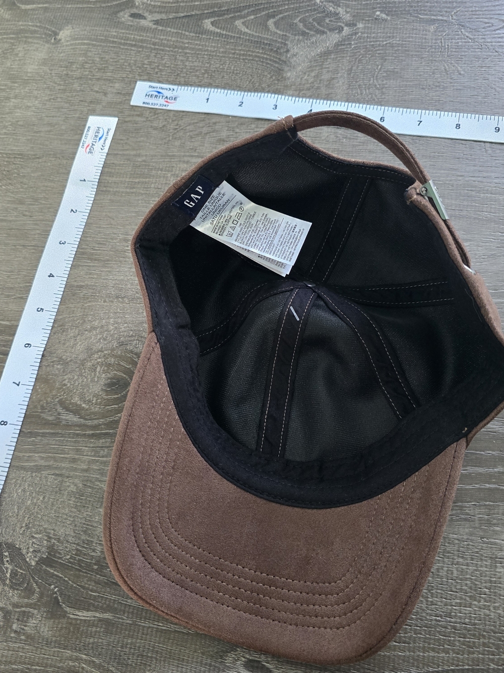 GAP Men's Rust Brown Suede-Look Baseball Cap - Picture 3 of 3